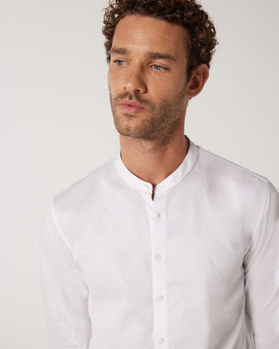 Slim Long Sleeve Grandad Collar Shirt